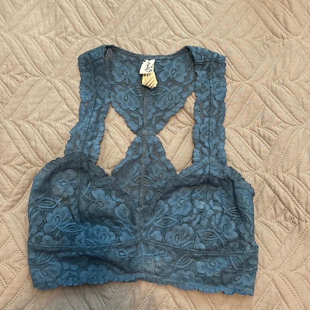 Free People Intimately Galloon Blue Lace Bralette XS